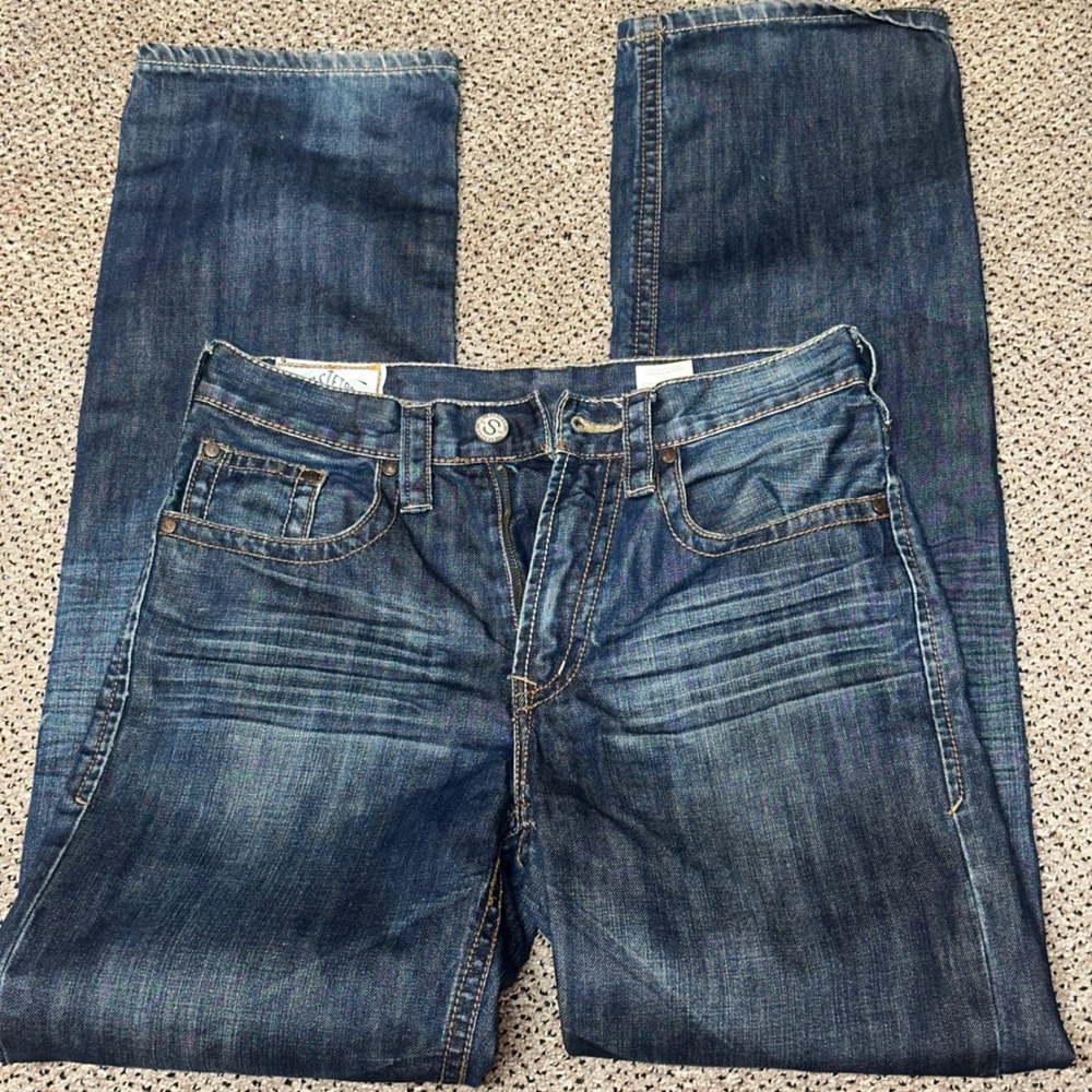 Stetson Mens No 1312 Modern Straight Leg Jeans Dark Wash Blue 32x36 11-004-1312